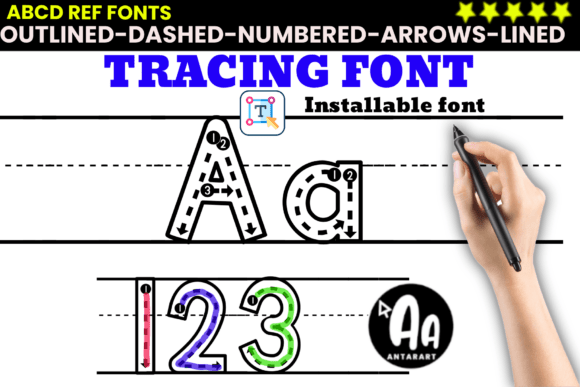 Dashed Outlined Arrows Lined: A Tracing Font for Confident Learning